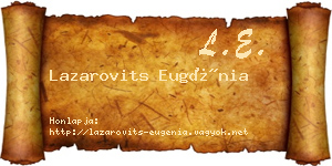 Lazarovits Eugénia névjegykártya
